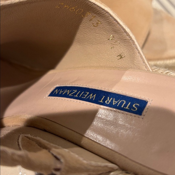 NEW! Stuart Weitzman Beige Espadrille Wedges - Picture 2 of 5